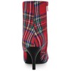 Allegra K Women's Plaid Pointed Toe Houndstooth Stiletto Heels Ankle Boots - 3 of 4