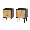Ceandro Contemporary Classic 2-Drawer Nightstand Set of 2|ARTFUL LIVING DESIGN-NAVY - 2 of 4