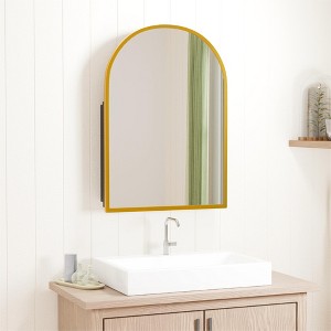 Spassway Recessed or Wall Mount Medicine Cabinet 24 x 36 Inch Bathroom Mirror Cabinet with HD Mirror, Black - 1 of 4
