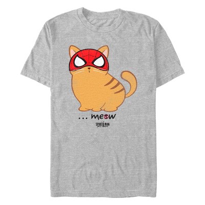 Men's Marvel Hero Meow  T-Shirt - Athletic Heather - X Large