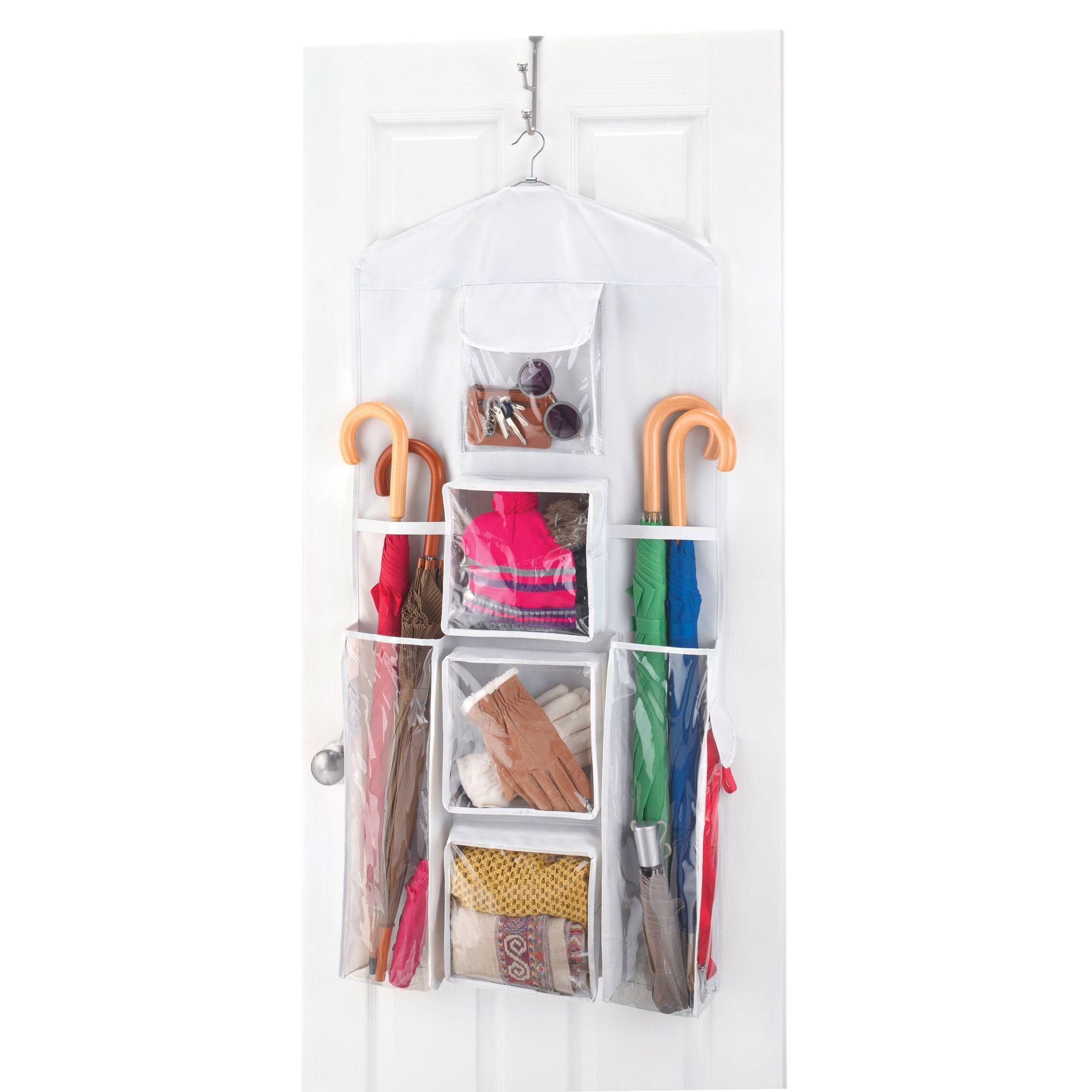 Whitmor Gift Wrap Organiser - Clear: Polyester Storage Bag, 46.8" Height, 23.3" Width, Spot Clean, 2.359 Volume Capacity