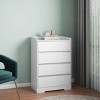 GlasFlength Decorative Storage Cabinets Modern Accent Storage Cabinet with 4 Drawer Free standing Cabinet for Living Room, White, 25.59"*15.75"*38.38" - 3 of 4