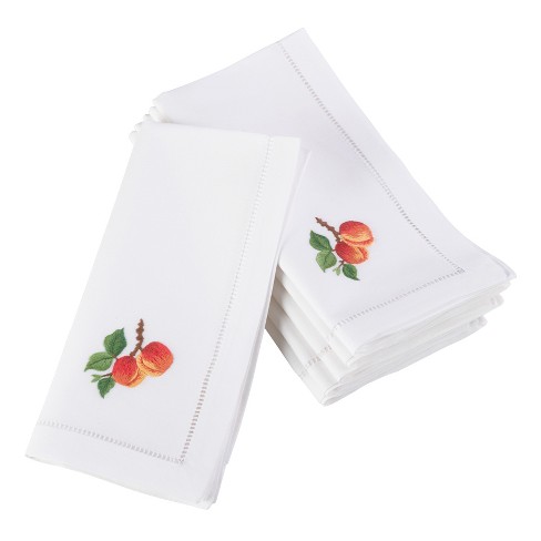 Colored Border Hemstitch Napkins Set of 6