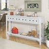 NicBex Console Table 60" Long Rustic Entryway Console Table with Storage Side Table with Two Different Size Drawers and Bottom Shelf - 2 of 4