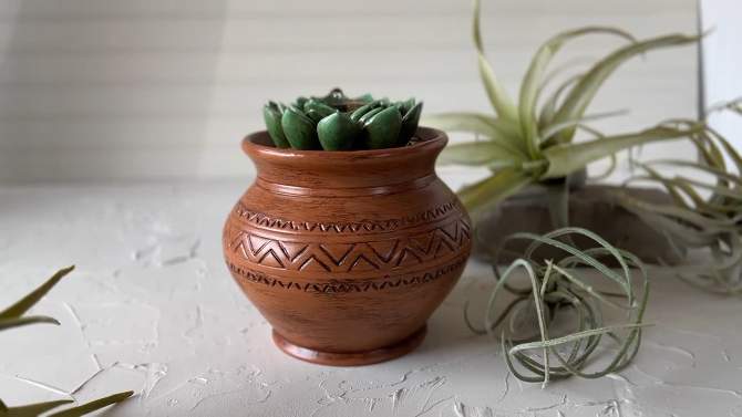 Succulent Fountain Green & Terracotta Porcelain by Foreside Home & Garden, 2 of 9, play video