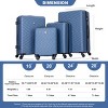 FURNIinspire Bag and Luggage Sets 4 Piece Stylish Suit Cases Lightweight Suitcases with Wheels for Travel Business, Blue, 18.78"*10.83"*28" - 3 of 4