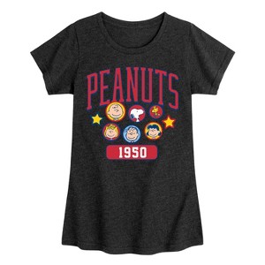 Girls' - Peanuts - Peanuts Crew Athletic Fitted Short Sleeve Graphic T-Shirt - 1 of 4