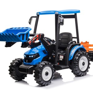 TopComfy Baby Walkers Kids Ride On Tractor Kids Toys Kids Fun Gift Working Loader Backhoe Digger Trailer Included for Kids, Blue, 24.8"*16.93"*22.05" - 1 of 4