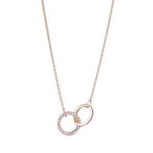 Adornia 14k Rose Gold Plated Adjustable Pave CZ Rings Necklace - 1 of 1