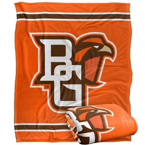 Bowling Green State University Primary Logo Stripes Silky 50x60 Blanket, 1 Sided - 1 of 4