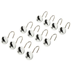 The Lakeside Collection The Raven Bath Collection - Set of 12 Shower Curtain Hooks - 1 of 2