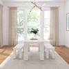 Plank+Beam 60" Modern Rectangular Dining Table Set with 2 Benches - 4 of 4