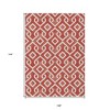 Red And Ivory Geometric Washable Indoor Outdoor Area Rug - 3 of 4