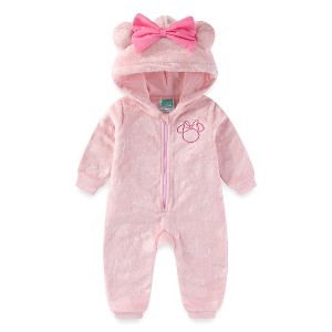 Disney Minnie Mouse Baby Girls Hooded Romper Coverall for Infants