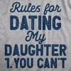 Mens Rules For Dating My Daughter T Shirt Funny Sarcastic Father Joke Rule List Tee For Guys - Crazy Dog Men's T Shirt - 2 of 4