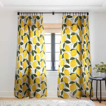 Avenie Mediterranean Summer Lemons I Single Panel Sheer Window Curtain - Deny Designs
