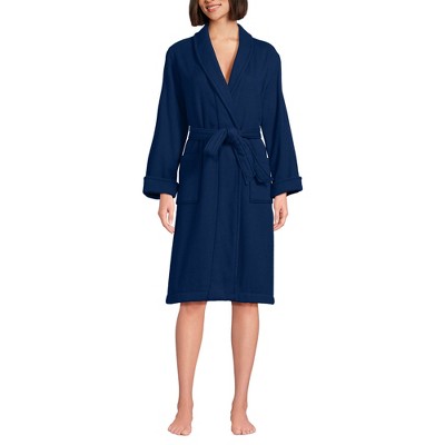 Lands' End Women's Cotton Terry Knee Length Spa Bath Robe