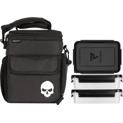Performa 3 Meal Prep Management Cooler Bag with Containers and Ice Pack