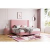 Corduroy Upholstered Bed Frame with 51" Wingback Headboard & Wooden Slats, No Box Spring Needed - 2 of 4