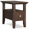 WyndenHall Normandy Narrow Side Table with Drawer Brunette Brown: Storage Shelf, Lacquered Pine Frame - image 2 of 4