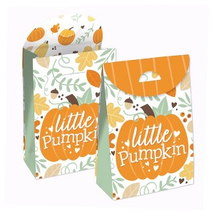 Big Dot of Happiness Little Pumpkin - Fall Birthday or Baby Shower Gift Favor Bags - Party Goodie Boxes - Set of 12 - 1 of 4