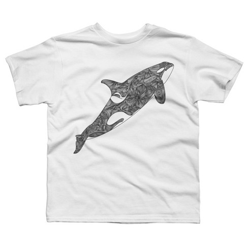 Boy s Design By Humans Killer Whale By Bengeiger T shirt White X Large Target