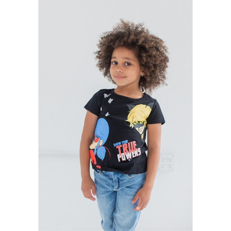 Miraculous Rena Rouge Cat Noir Ladybug Girls 3 Pack T-Shirts Little Kid to Big Kid, 4 of 10