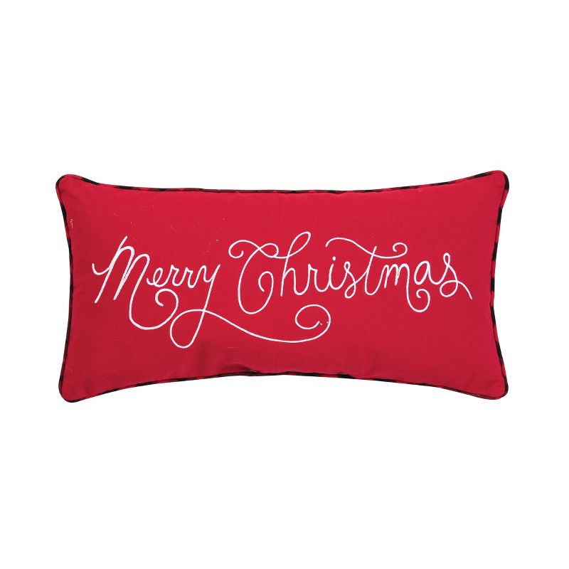 C&F Home 10" x 20" Merry Christmas Applique & Embroidered Throw Pillow, 1 of 7