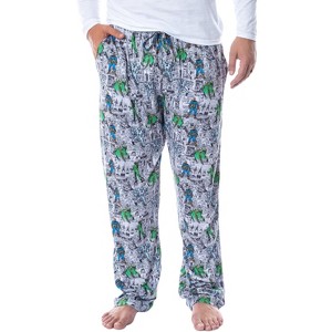 Marvel Mens' Comic The Avengers Villain Vintage Comic Sleep Pajama Pants Multicolored - 1 of 4