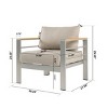 Patio Accent Chair With Cushions, Outdoor Garden Armchair, Outdoor Aluminum Furniture for Backyard or Balcony-Maison Boucle - 2 of 4