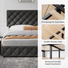GOCAPTAIN Bed Frame with 4 Storage Drawers and Adjustable Headboard, Linen Upholstered Platform Bed Frame, Diamond Button Tufted - 3 of 4
