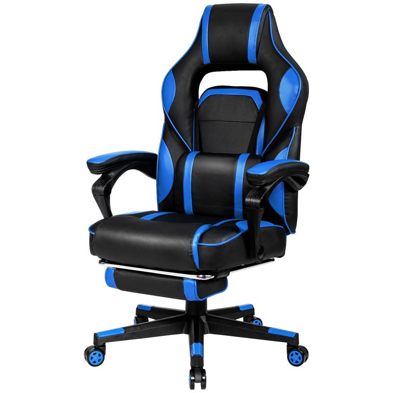 Tangkula Gaming Chair Height Adjustable with Cushion Ergonomic High Back Blue/Black/ Red/ White, 4 of 7