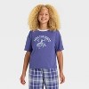 Girls' Short Sleeve T-Shirt and Flannel Pants Pajama Set - art class™ - 3 of 4
