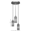 Toltec Lighting Empire 3 - Light Pendant in  Brushed Nickel with 4” Gray Matrix Shade - 2 of 2