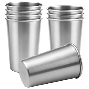 Itopfox 8 Pack Stainless Steel Stacking Cups, Reusable Drinking Glasses for Home, Party, Camping, Outdoor, BPA Free, Dishwasher Safe - 1 of 4