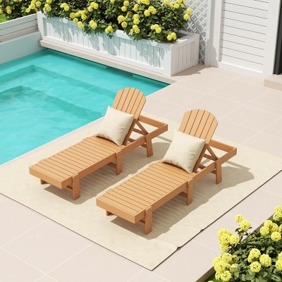 WestinTrends Dylan Classic Adirondack Poly Reclining Chaise Lounge (Set of 2pcs)