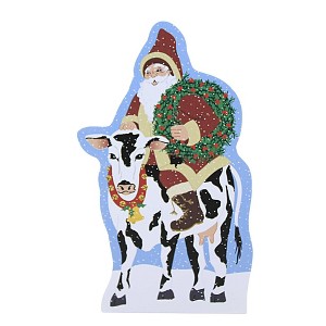 Cats Meow Village 5.5 Inch Santa Arrives On A Holstein Dairy Farm 40Th Anniversary Village Accessories - 1 of 3