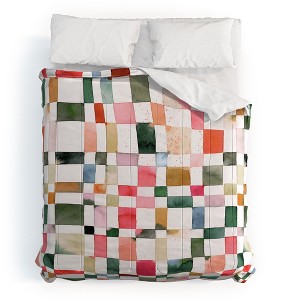 Ninola Design Watercolor checker Yuletide Comforter + Pillow Sham(s) - Deny Designs - 1 of 3