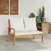 vidaXL Garden Sofa Bench Cream White, Natural Wood - 3 of 4