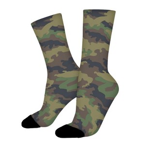 Army Camouflage Women Printed Crew Socks Funny Funky Socks Soft Polyester Novelty Gifts for Artists Men - 1 of 1