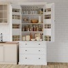 Kitchen Pantry Cabinet with 3 Adjustable Shelves, 8 Door Racks, 3 Drawers, Freestanding Tall Storage Cupboard for Kitchen or Dining Room-The Pop Home - 3 of 4