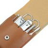 Unique Bargains Stainless Steel Pedicure Nail Clippers Scissors Tool Set for Men Women Silver with Brown PU Leather 7Pcs - 3 of 3