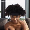 Unique Bargains Women's Medium Wave Curly Short Hair Wig Real Human Hair 6in Black 1 Pc - 4 of 4