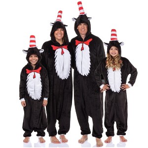 Seven Times Six Dr. Seuss The Cat in the Hat Kigurumi Union Suit Costume Pajama Black - 1 of 4