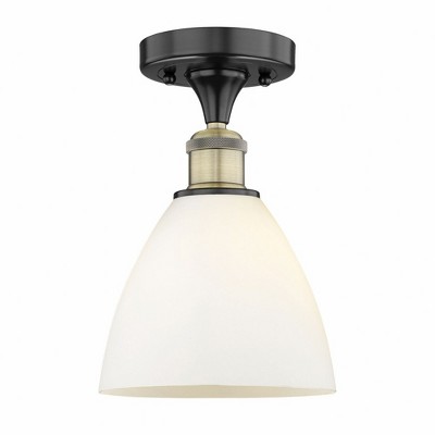 Bristol Glass - 1 Light Semi-Flush Mount In Industrial Style-10.25 Inches Tall and 7.5 Inches Wide