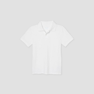 Boys' Short Sleeve Stretch Pique Uniform Polo Shirt - Cat & Jack™ White