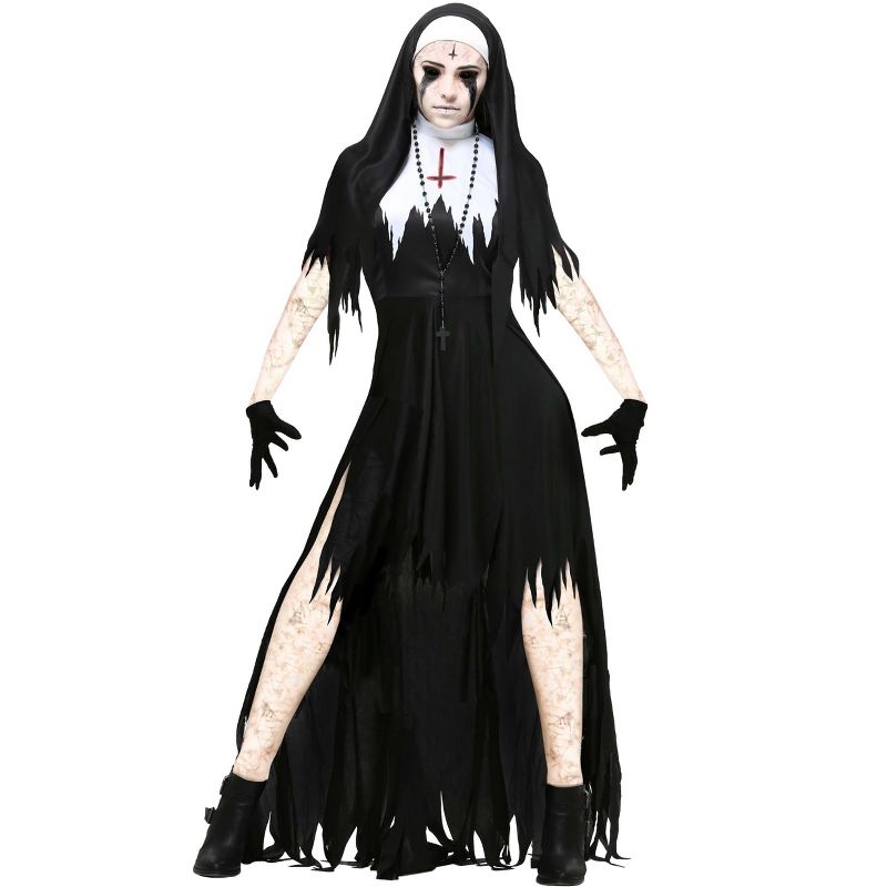 HalloweenCostumes.com Women's Dreadful Nun Costume, 4 of 13