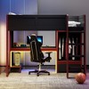 Merax Wood Gaming Loft Bed with Built-in Desk, LED Lights, Wardrobe, and Drawer - 3 of 4