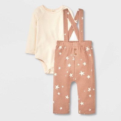 Image of Grayson Collective Baby Long Sleeve Ribbed Bodysuit & Bottom Set - Cream 3-6M