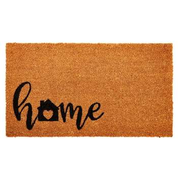 Juvale Heart Home Natural Coco Coir Front Door Welcome Mat for Front Porch, Home Decor, 17 x 30 Inches